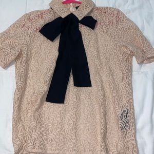 The Kooples lace bow tie top